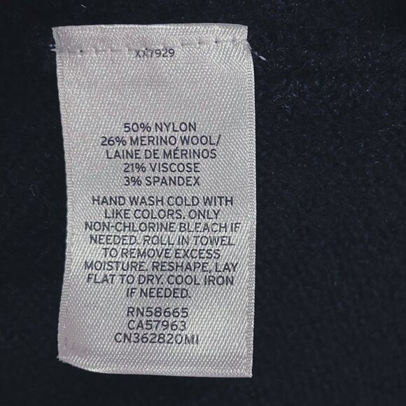 Caslon Black Merino Wool Blend Longline Hooded Cardigan Sweater M - Picture 5 of 9